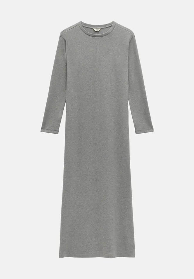 Hush Dresses Women Mel Ribbed Maxi Jersey Dress Mid Grey Marl Hush Dresses Women Mel Ribbed Maxi Jersey Dress Mid Grey Marl