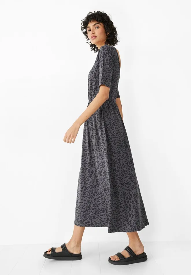 Hush Dresses Women Nelly Jersey Midi Dress Floral Animal Greyblack