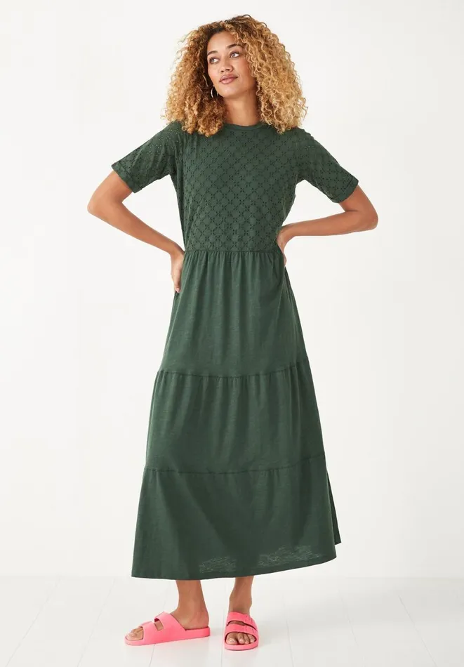 Hush Dresses Women Thalia Broderie Midi Dress Darkest Green Hush Dresses Women Thalia Broderie Midi Dress Darkest Green