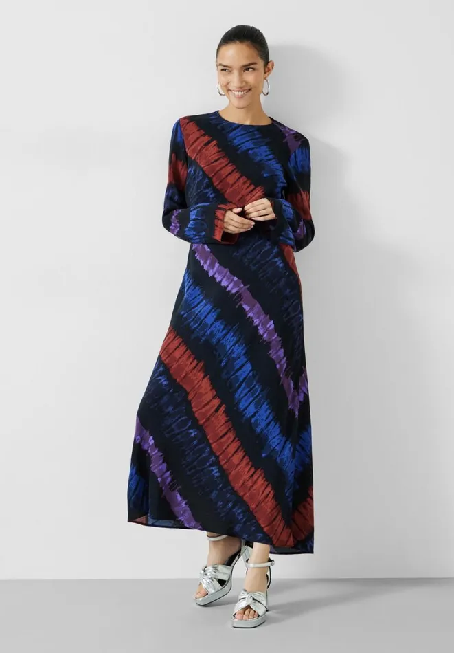 Hush Dresses Women Theia Printed Maxi Dress Tie Dye Stripes