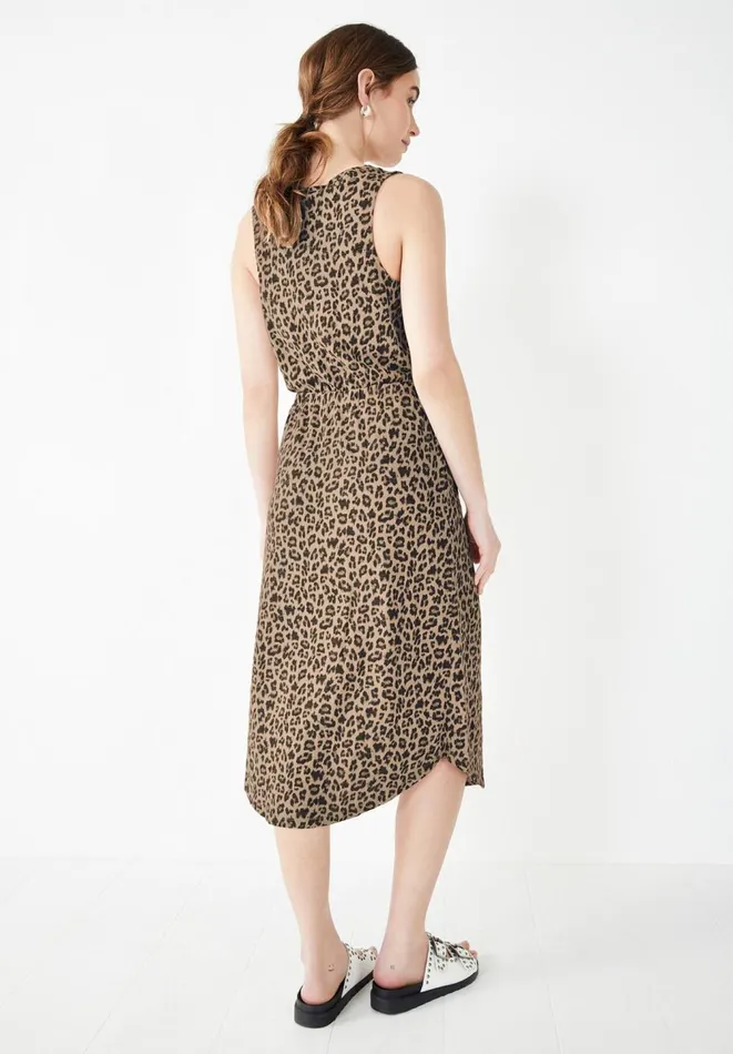 Hush Dresses Women VNeck Cotton Jersey Midi Dress Leopard Hush Dresses Women VNeck Cotton Jersey Midi Dress Leopard