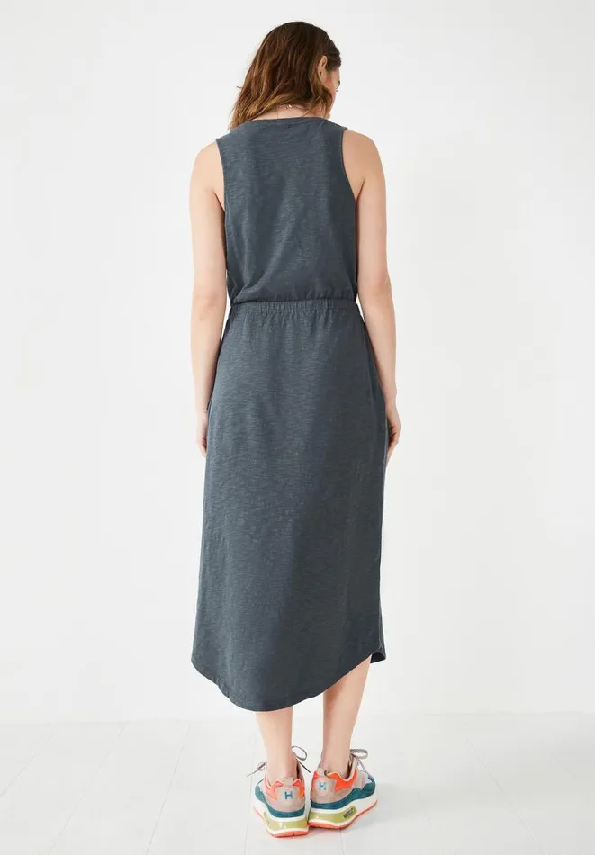 Hush Dresses Women VNeck Midi Jersey Dress Washed Black Hush Dresses Women VNeck Midi Jersey Dress Washed Black