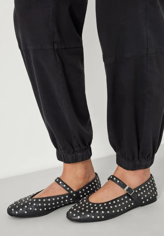 Hush Flats Women Diamante Studded Leather Mary Jane Flats Black Hush Flats Women Diamante Studded Leather Mary Jane Flats Black