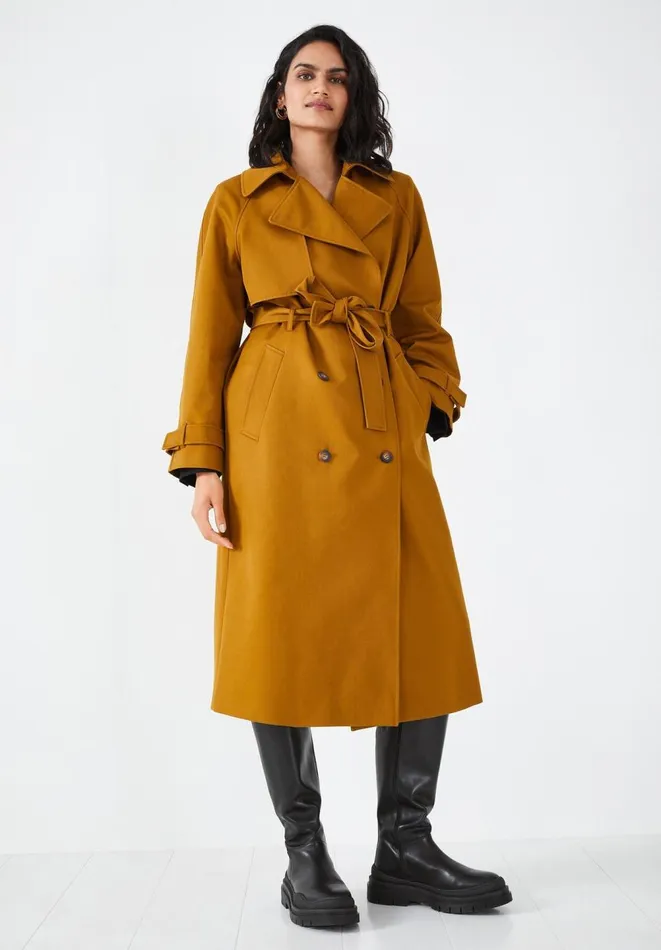 Hush Jackets and Coats Women Viola Relaxed Trench Mustard Hush Jackets and Coats Women Viola Relaxed Trench Mustard