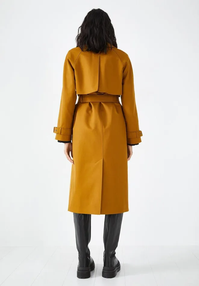 Hush Jackets and Coats Women Viola Relaxed Trench Mustard Hush Jackets and Coats Women Viola Relaxed Trench Mustard