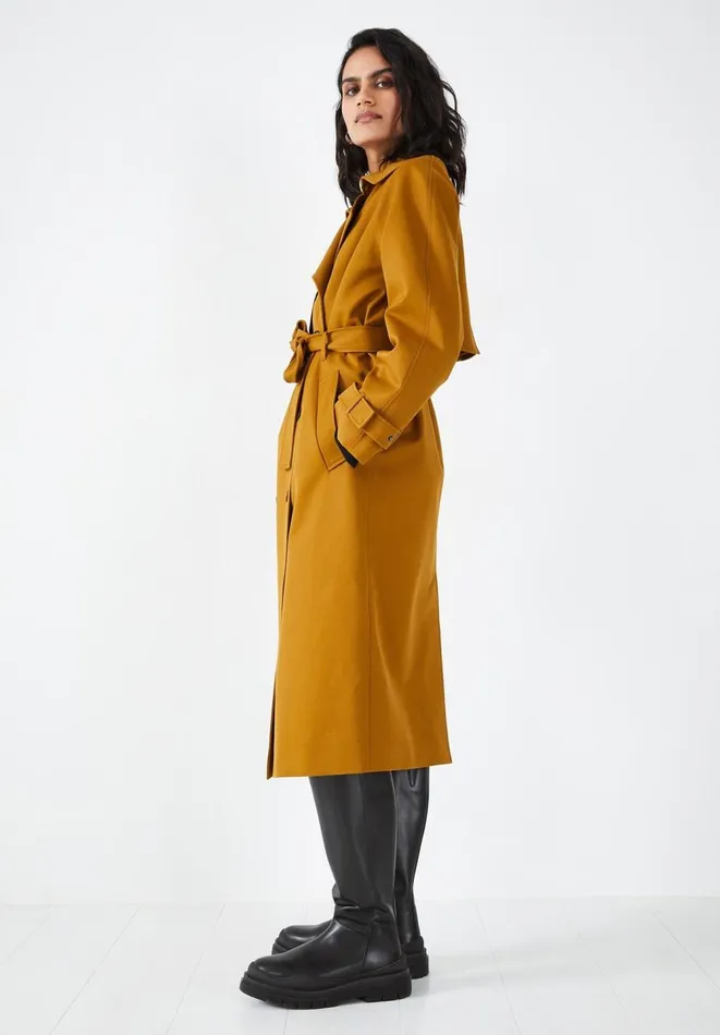 Hush Jackets and Coats Women Viola Relaxed Trench Mustard Hush Jackets and Coats Women Viola Relaxed Trench Mustard