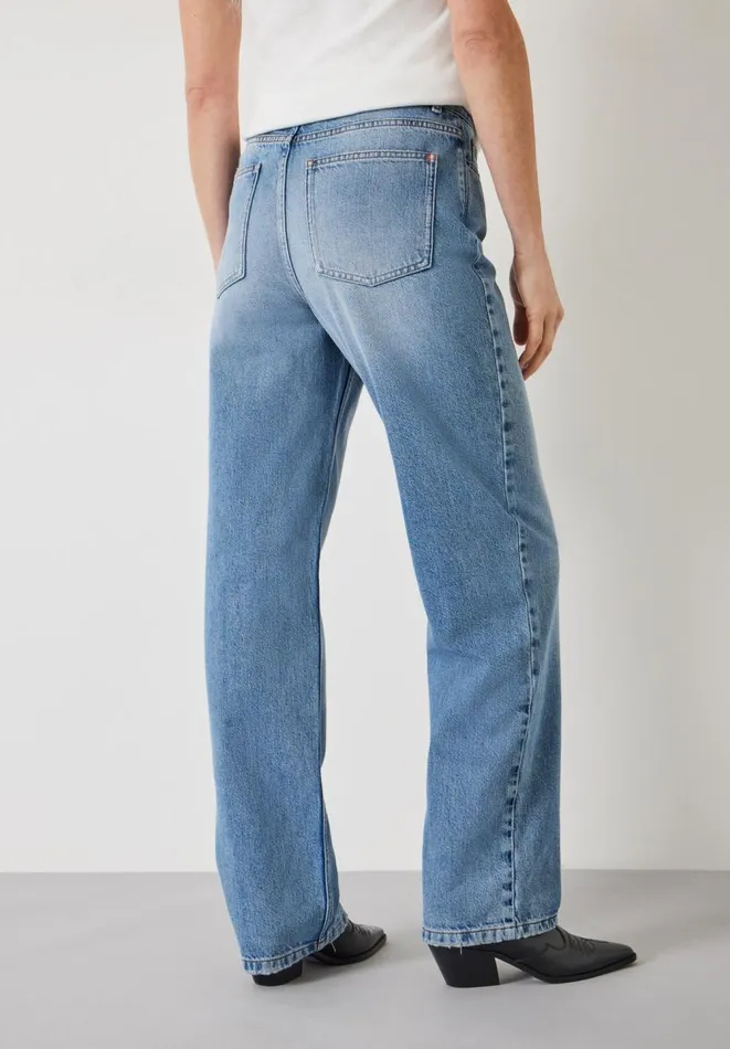 Hush Jeans Women Remy Straight Slouch Jeans Light Authentic Blue