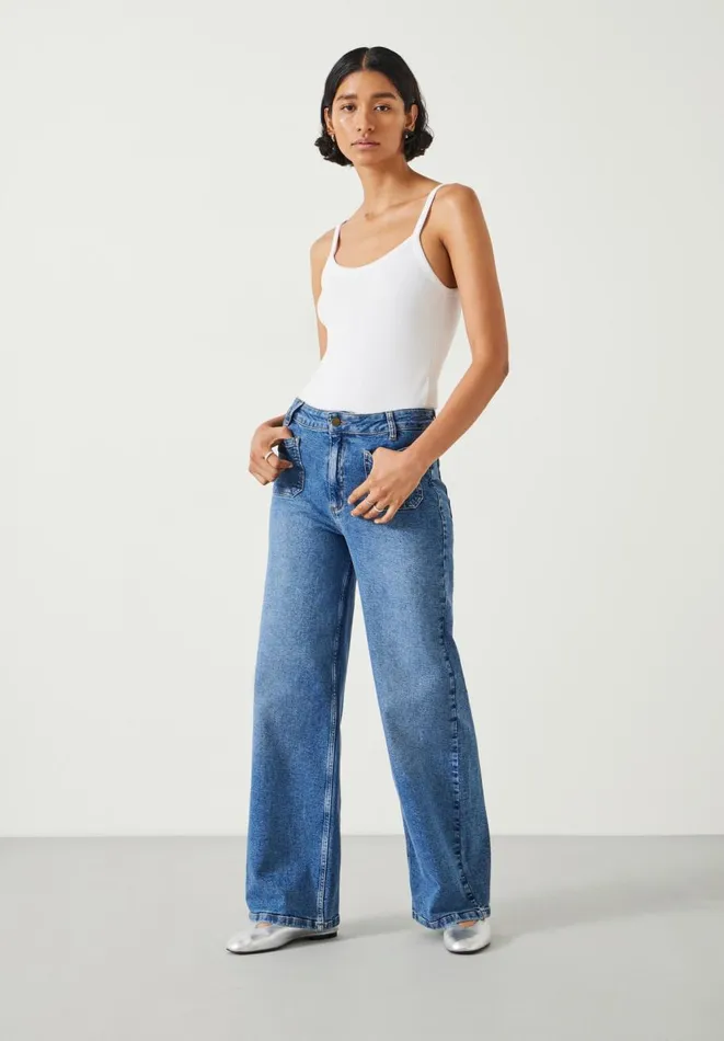 Hush Jeans Women Rowan Flared Jeans Mid Authentic Blue