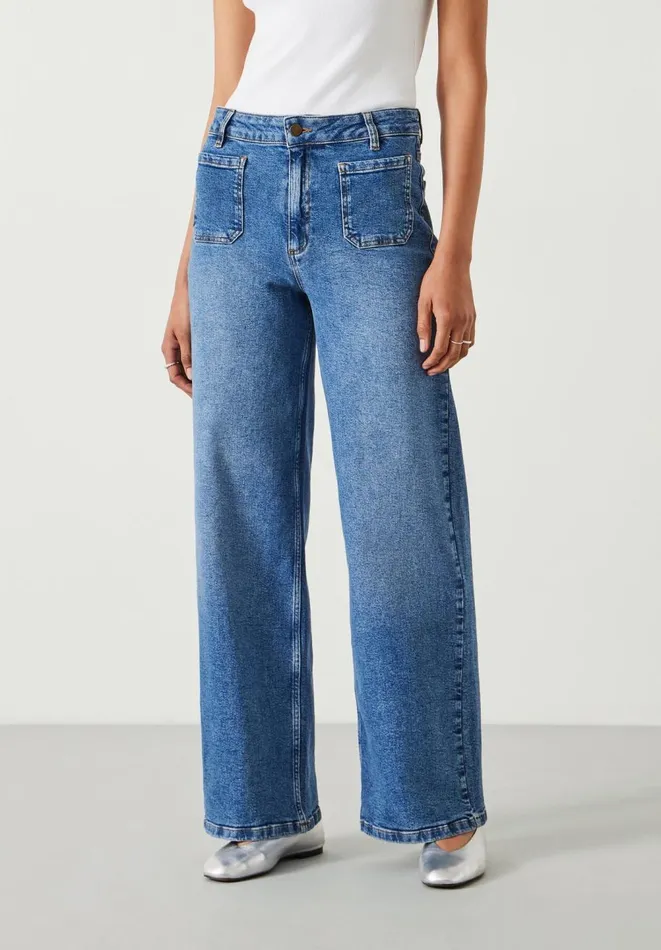 Hush Jeans Women Rowan Flared Jeans Mid Authentic Blue