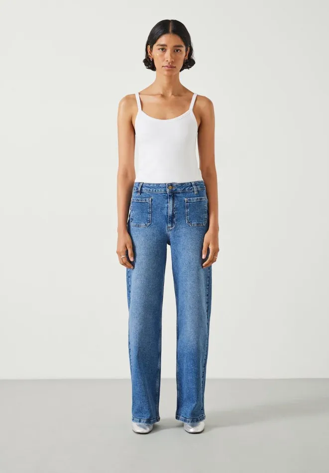 Hush Jeans Women Rowan Flared Jeans Mid Authentic Blue
