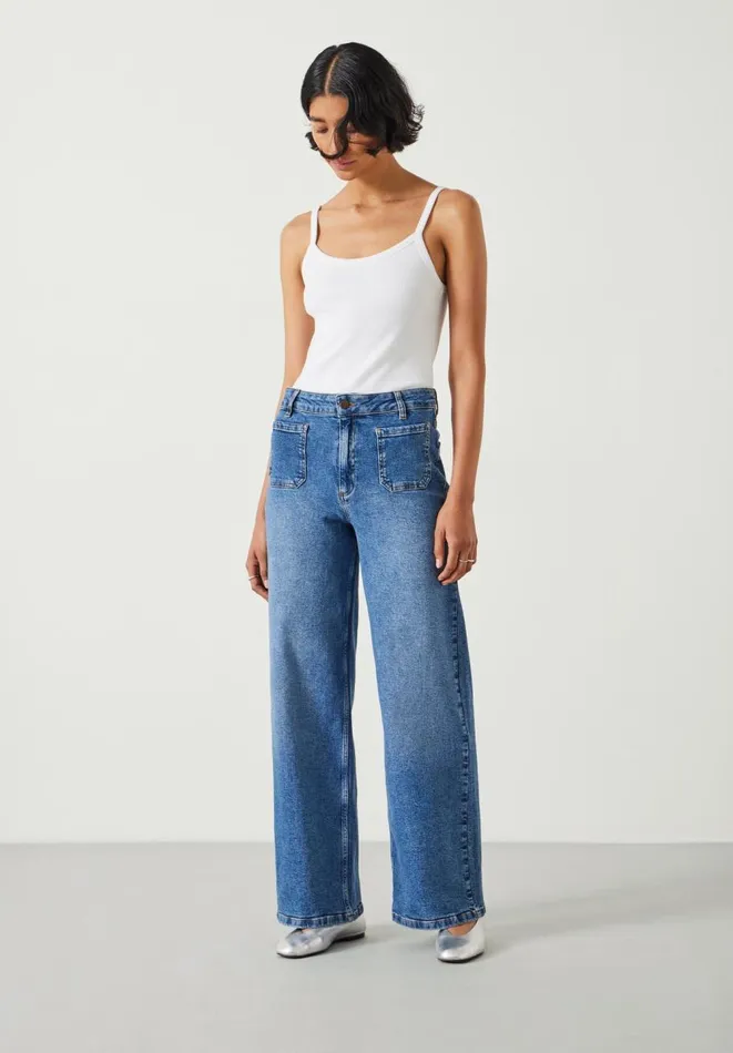Hush Jeans Women Rowan Flared Jeans Mid Authentic Blue
