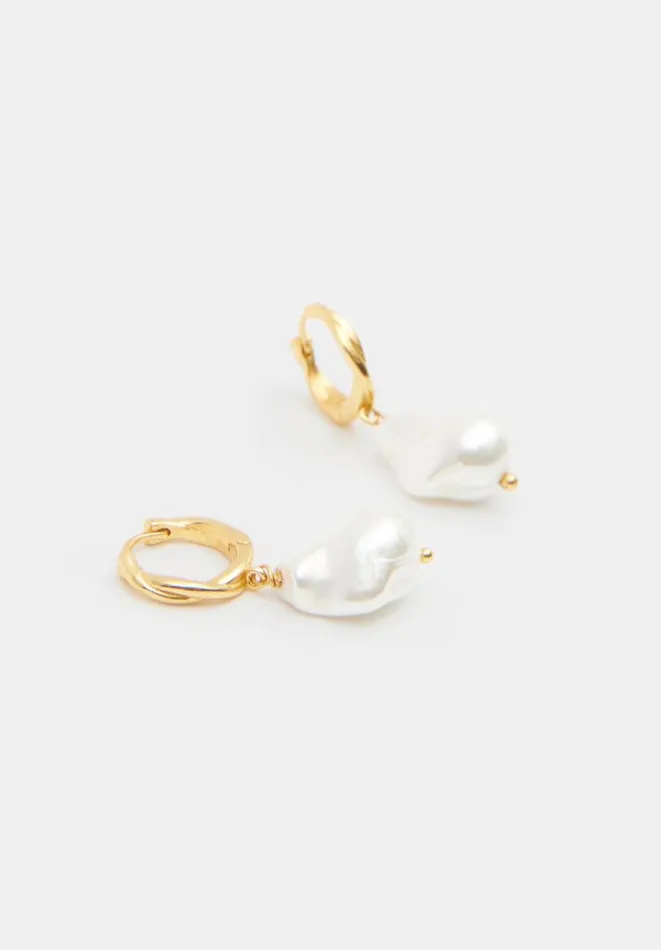 Hush Jewellery Women Baroque Pearl Drop Earring Gold 8211 Jewellery