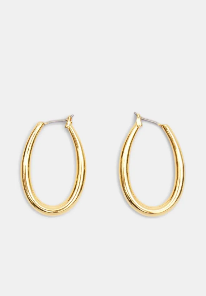 Hush Jewellery Women Brooke Oval Hoop Earrings Gold 8211 Jewellery