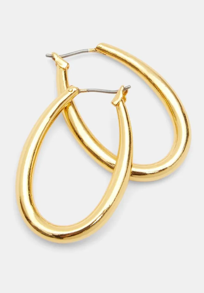 Hush Jewellery Women Brooke Oval Hoop Earrings Gold 8211 Jewellery
