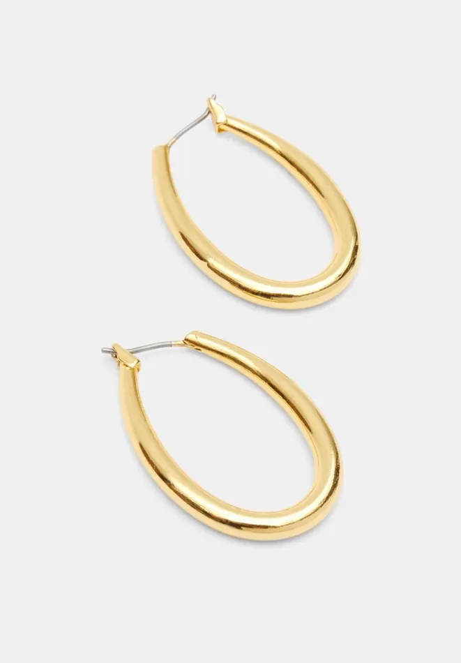 Hush Jewellery Women Brooke Oval Hoop Earrings Gold 8211 Jewellery