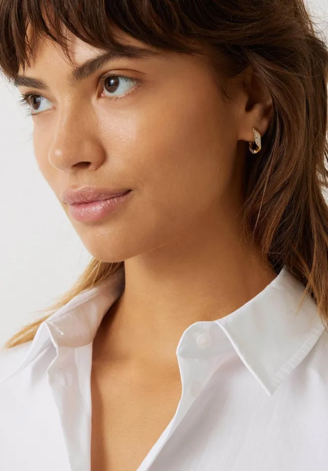Hush Jewellery Women Luv AJ Pave Cuban Link Earring Gold 8211 Jewellery