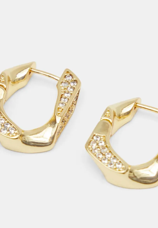 Hush Jewellery Women Luv AJ Pave Cuban Link Earring Gold 8211 Jewellery