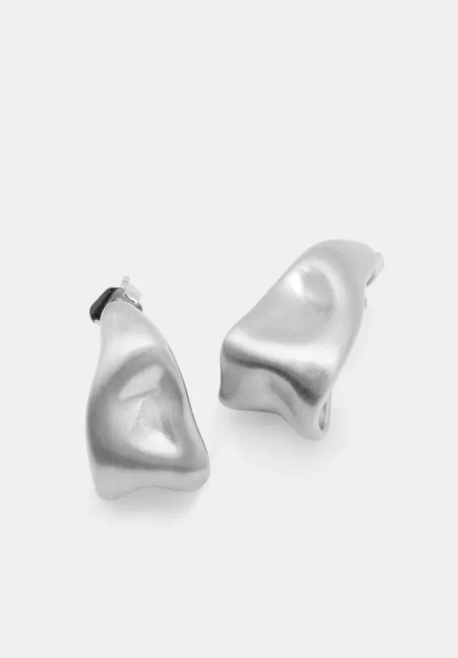 Hush Jewellery Women Tally Hoop Earrings Silver