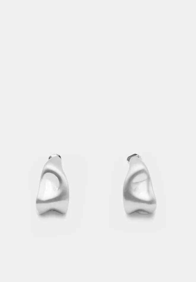 Hush Jewellery Women Tally Hoop Earrings Silver