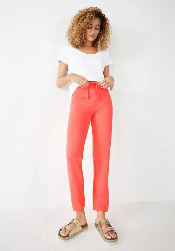 Hush Joggers and Leggings Women Lindsey Washed Joggers Vibrant Coral Pink Hush Joggers and Leggings Women Lindsey Washed Joggers Vibrant Coral Pink