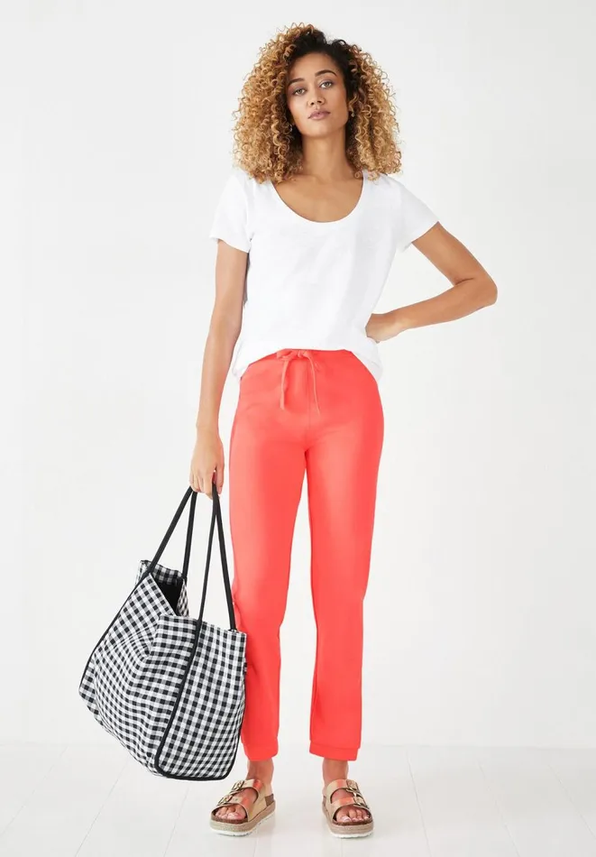 Hush Joggers and Leggings Women Lindsey Washed Joggers Vibrant Coral Pink Hush Joggers and Leggings Women Lindsey Washed Joggers Vibrant Coral Pink