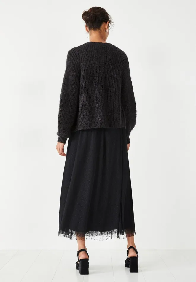 Hush Jumpers and Cardigans Women Blake Gem Button Fluffy Cardigan Black