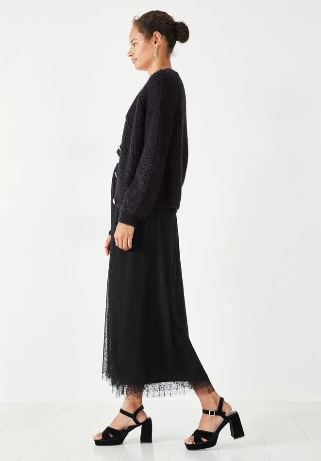 Hush Jumpers and Cardigans Women Blake Gem Button Fluffy Cardigan Black
