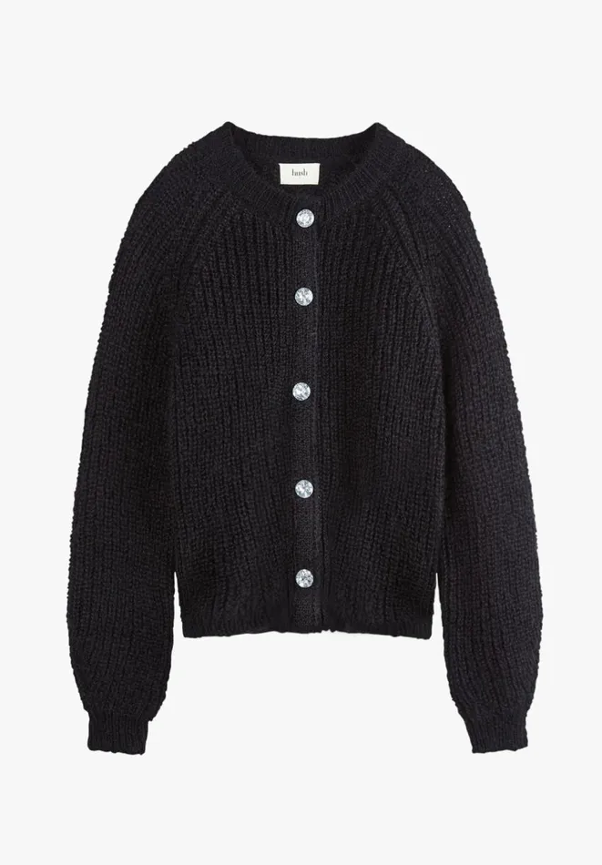 Hush Jumpers and Cardigans Women Blake Gem Button Fluffy Cardigan Black