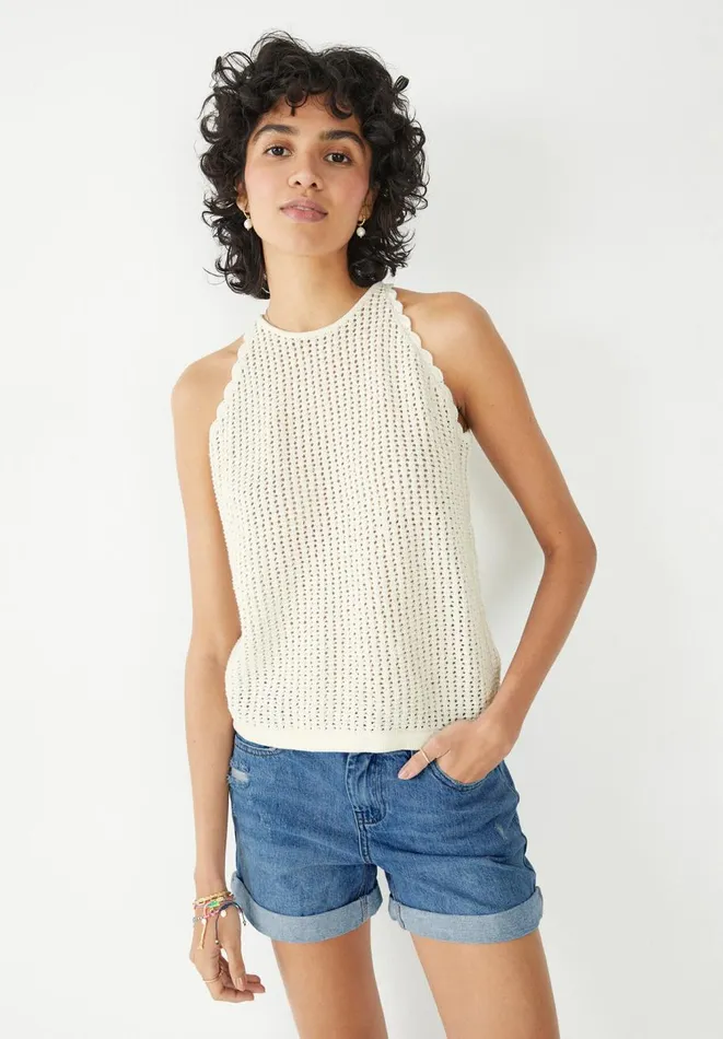 Hush Jumpers and Cardigans Women Lia Knitted Halter Top Ecru