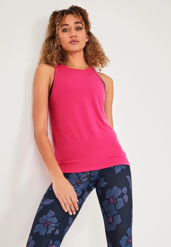 Hush Pyjamas and Nightwear Women Clio Scoop Vest Bright Pink Hush Pyjamas and Nightwear Women Clio Scoop Vest Bright Pink