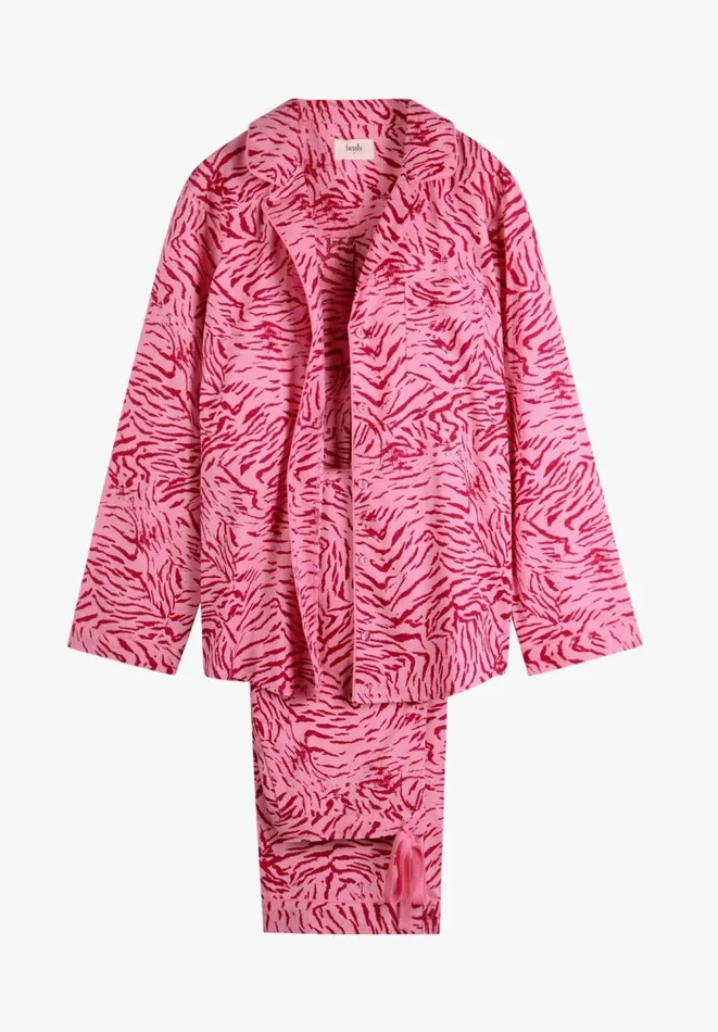 Hush Pyjamas and Nightwear Women Elsa Printed Cotton Pyjamas Tiger Mark Pink