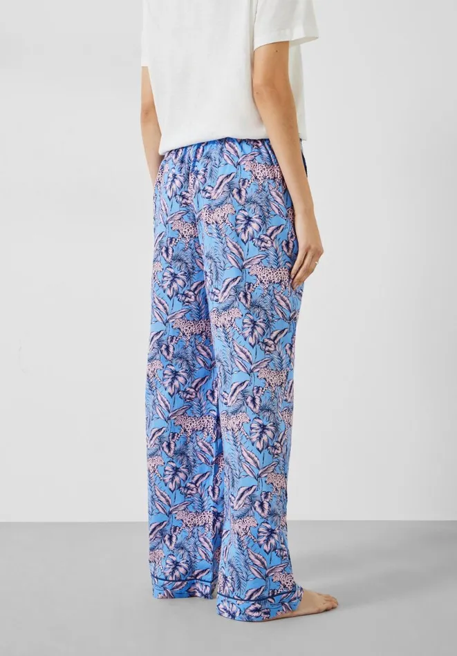 Hush Pyjamas and Nightwear Women Isla Printed Cotton PJ Trousers Jungle Leopard Pinkblue Hush Pyjamas and Nightwear Women Isla Printed Cotton PJ Trousers Jungle Leopard Pinkblue