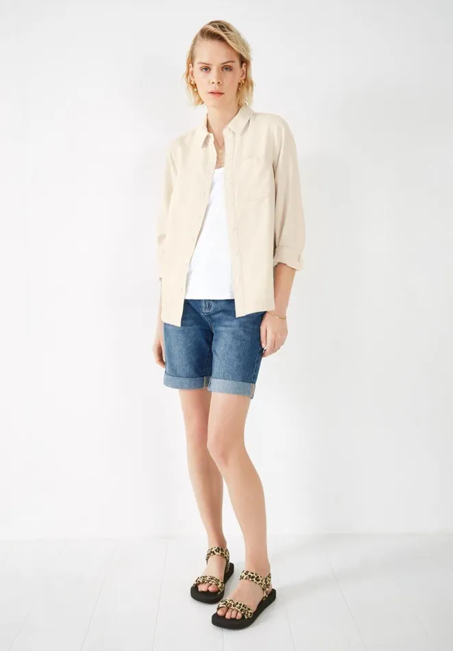 Hush Shirts and Blouses Women Alyson Denim Overshirt Ecru