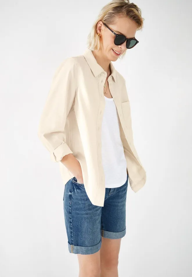 Hush Shirts and Blouses Women Alyson Denim Overshirt Ecru