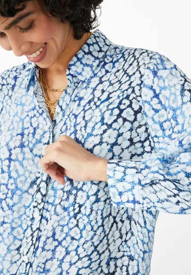 Hush Shirts and Blouses Women Rea Shirt Ombre Leopard Blue Hush Shirts and Blouses Women Rea Shirt Ombre Leopard Blue