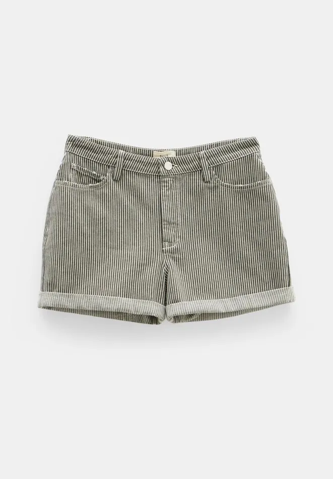Hush Shorts Women Amalia Stripe Denim Shorts Dark Olive