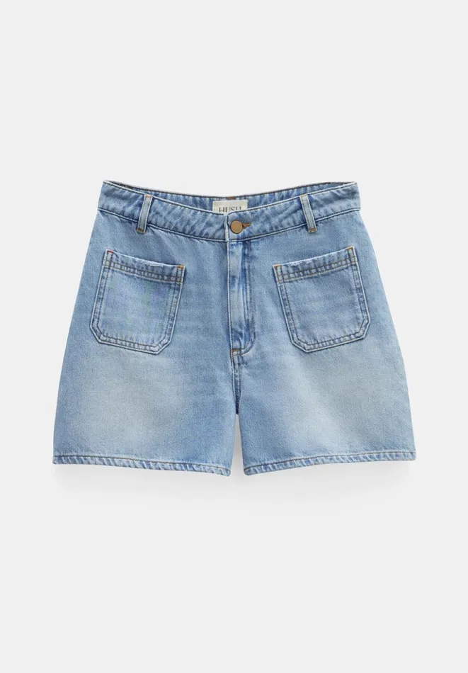 Hush Shorts Women Patch Pocket Denim Shorts Mid Authentic Wash Hush Shorts Women Patch Pocket Denim Shorts Mid Authentic Wash