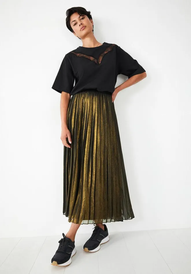 Hush Skirts Women Finnie Pleat Skirt Bronzegold Foil