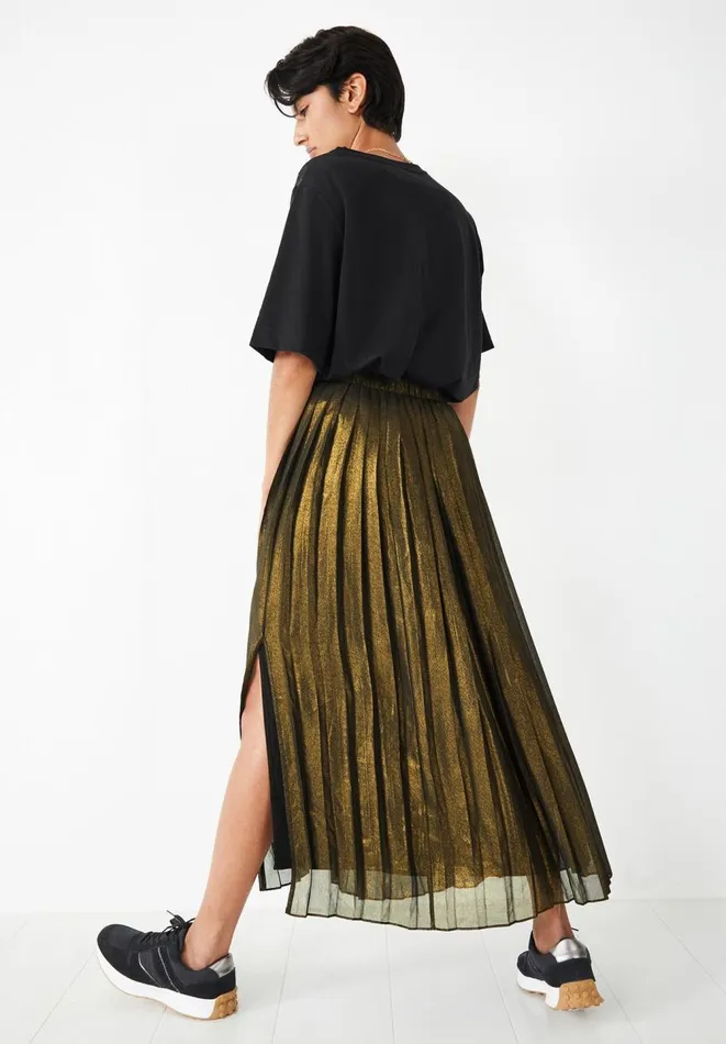 Hush Skirts Women Finnie Pleat Skirt Bronzegold Foil Hush Skirts Women Finnie Pleat Skirt Bronzegold Foil