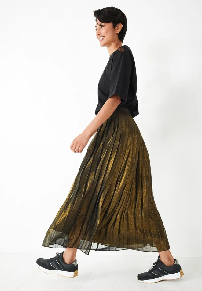 Hush Skirts Women Finnie Pleat Skirt Bronzegold Foil Hush Skirts Women Finnie Pleat Skirt Bronzegold Foil