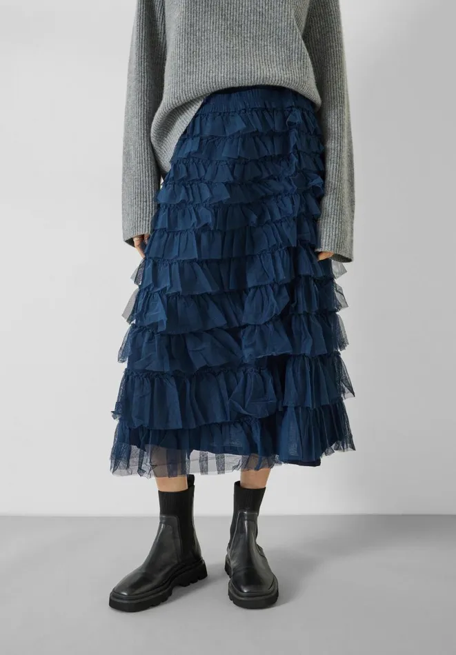 Hush Skirts Women Florence Ruffle Jersey Skirt Deep Teal Hush Skirts Women Florence Ruffle Jersey Skirt Deep Teal