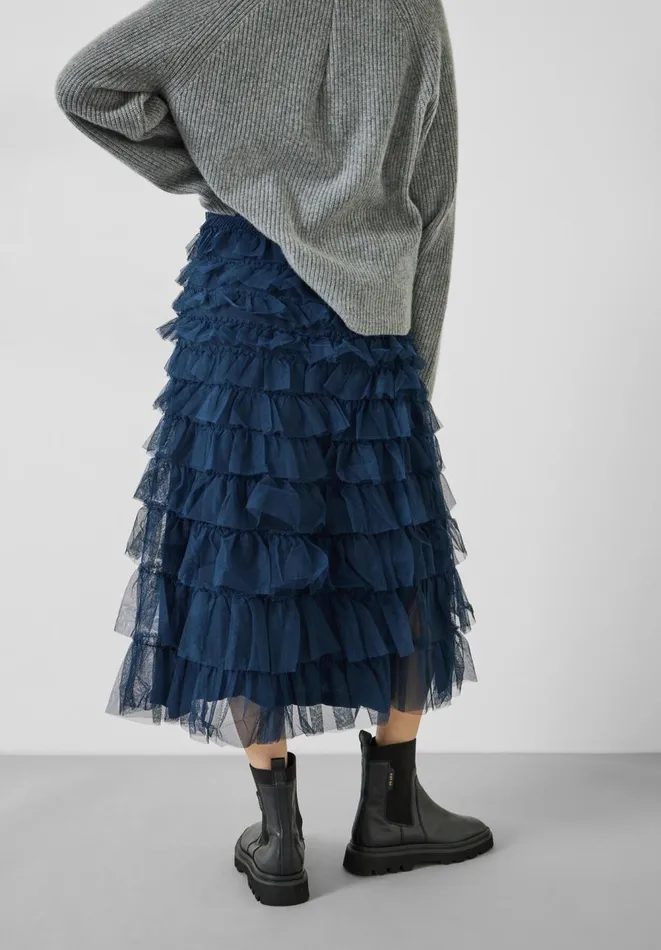 Hush Skirts Women Florence Ruffle Jersey Skirt Deep Teal Hush Skirts Women Florence Ruffle Jersey Skirt Deep Teal