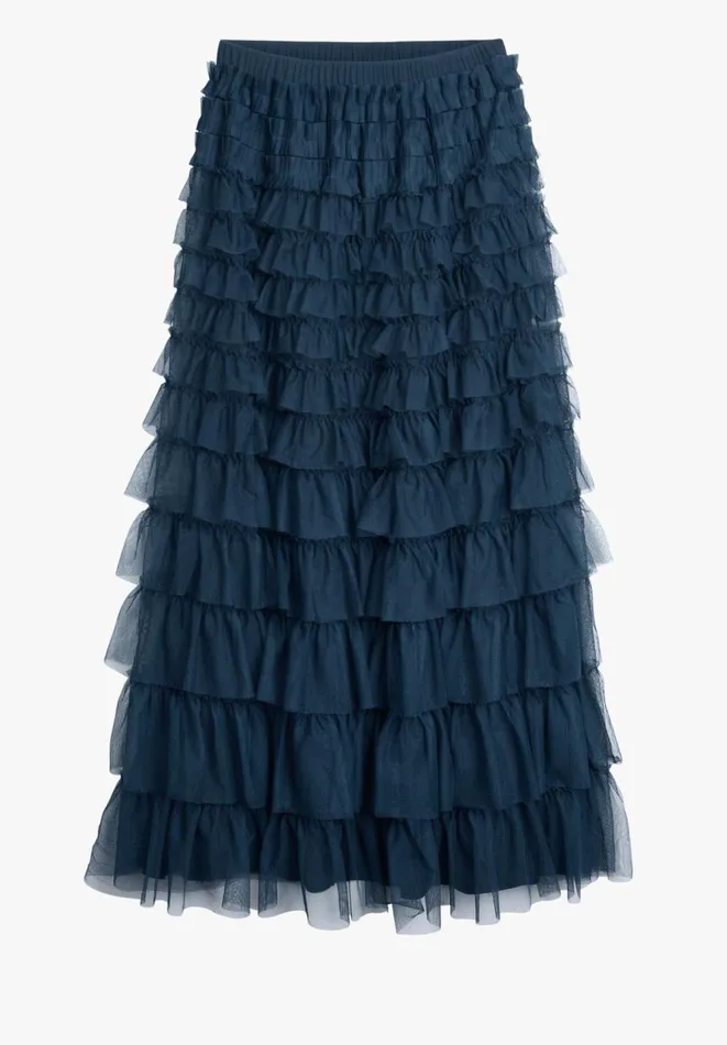 Hush Skirts Women Florence Ruffle Jersey Skirt Deep Teal Hush Skirts Women Florence Ruffle Jersey Skirt Deep Teal