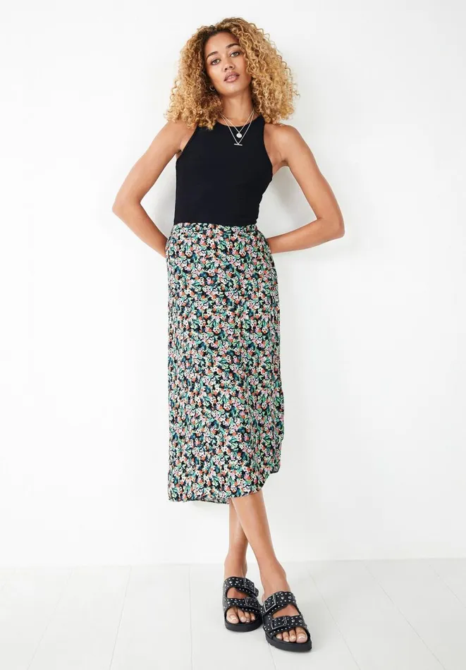 Hush Skirts Women Layered Midi Skirt Pastel Pop Floral