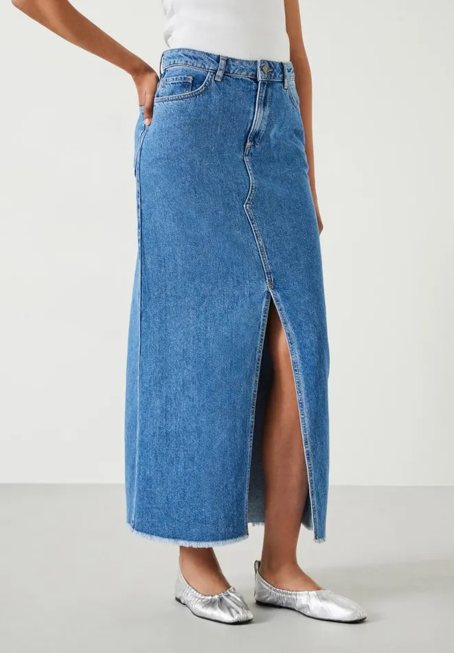 Hush Skirts Women Rachelle Denim Maxi Skirt Mid Authentic Blue