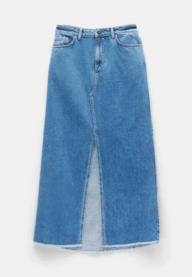 Hush Skirts Women Rachelle Denim Maxi Skirt Mid Authentic Blue