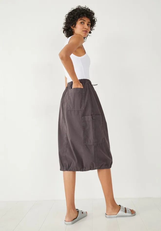 Hush Skirts Women Raquel Midi Cargo Skirt Washed Black