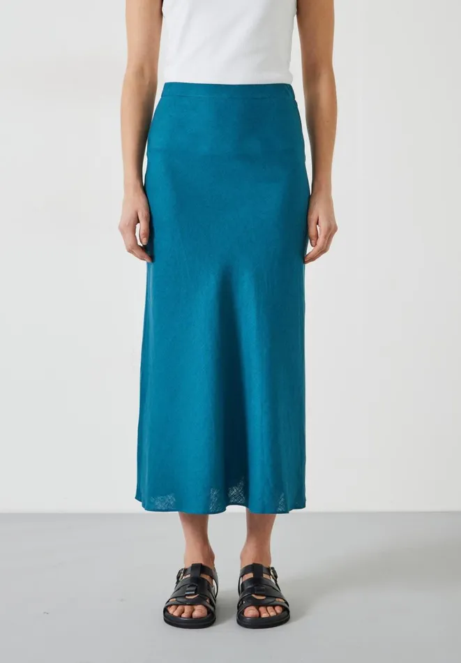 Hush Skirts Women Simone Linen Midi Skirt Teal Hush Skirts Women Simone Linen Midi Skirt Teal