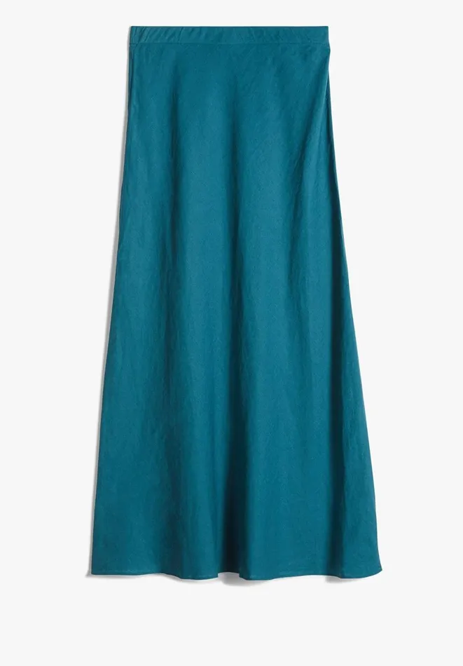 Hush Skirts Women Simone Linen Midi Skirt Teal Hush Skirts Women Simone Linen Midi Skirt Teal