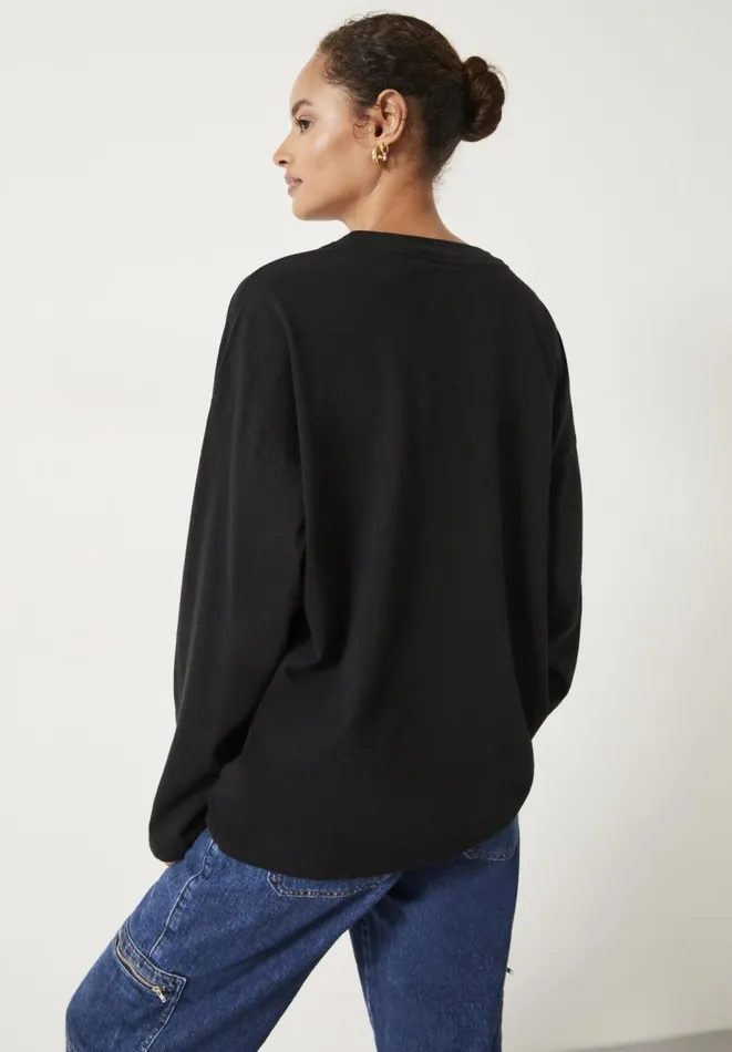 Hush Tops and Tshirts Women Aimee Oversized Top Black